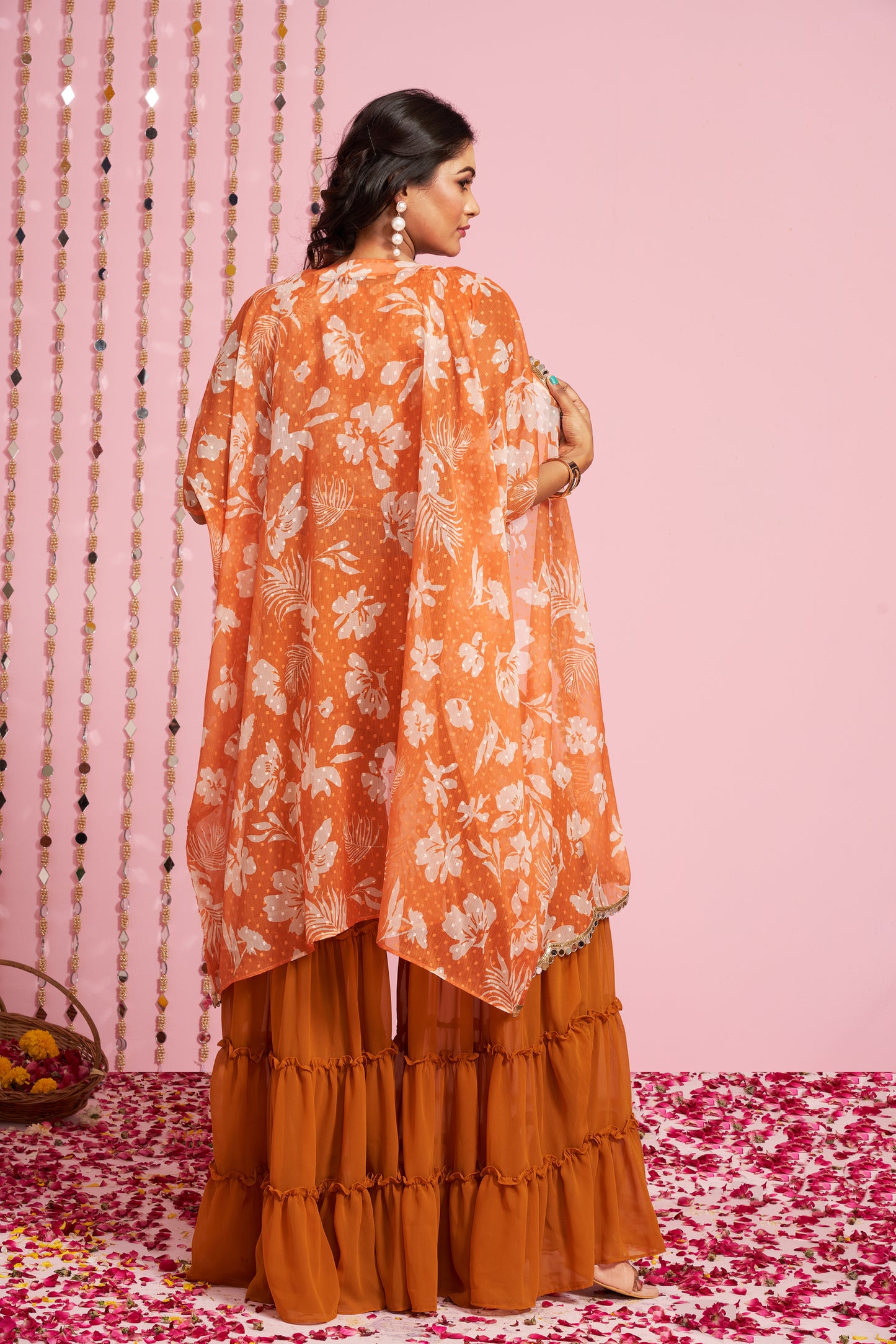 Gharara Set With Floral Printed Jacket