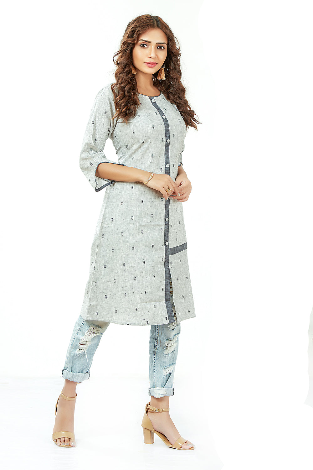 Self Weaved Cotton Kurti